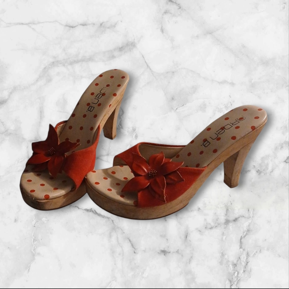 Arden B. Women's Red Floral Heels